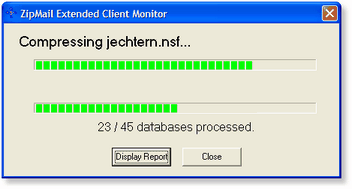 ZipMail /DB Extended Client - progreassion de la compression